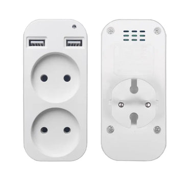 1Pcs European Plug Conversion Plug Multifunctional Socket Portable Dual Usb Port German French Russian Universal Socket
