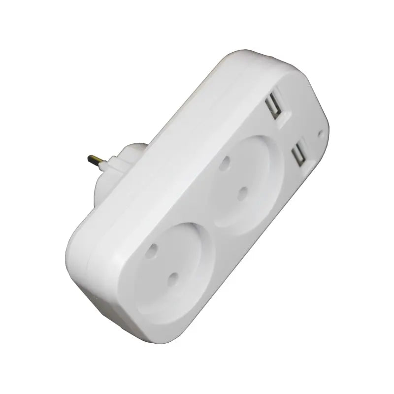 1Pcs European Plug Conversion Plug Multifunctional Socket Portable Dual Usb Port German French Russian Universal Socket