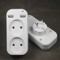1Pcs European Plug Conversion Plug Multifunctional Socket Portable Dual Usb Port German French Russian Universal Socket