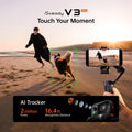 Hohem Isteady V3 Ultra Gimbal,Detachable Touchscreen Remote,Advanced AI Tracking with Any App,360° Infinite Pan Tracking,Select People&Obeject on Touchscreen to Track,3-Color Fill Light,3-Axis Stabilization, Compatible with Most Iphone&Android Series