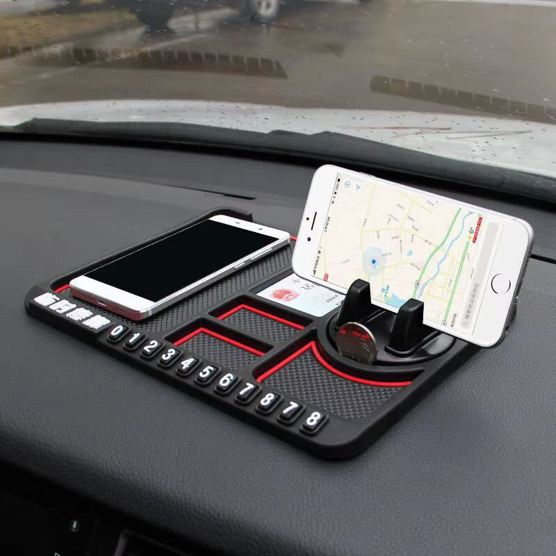 Silicone Car Anti-Slip Mat Auto Phone Holder Non Slip Sticky anti Slide Dash Phone Mount Parking Number Card Car Pad Mat Gadgets