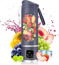 Portable Blender,Usb-C Rechargeable,Personal Compact Travel Juicer Cup 500ML for Shakes, Smoothies,Fresh Juice,Self-Cleaning,Leakproof Lid, Smart Time Display,12 Blades,With Strong Blending White