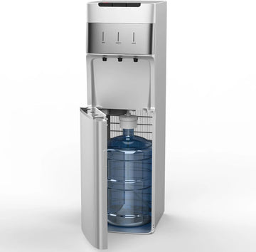 UV Self-Cleaning Water Cooler Dispenser for 3-5 Gallon Bottle Bottom Loading with 3 Temperature Settings Silver