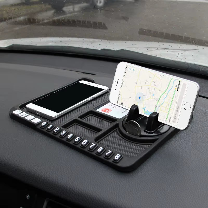 Silicone Car Anti-Slip Mat Auto Phone Holder Non Slip Sticky anti Slide Dash Phone Mount Parking Number Card Car Pad Mat Gadgets