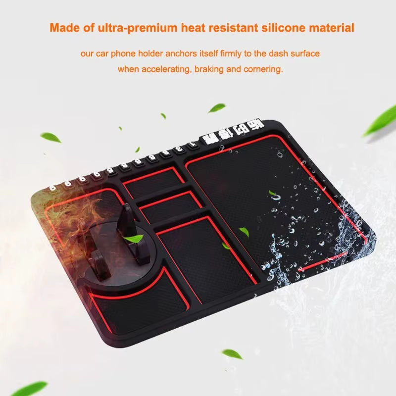 Silicone Car Anti-Slip Mat Auto Phone Holder Non Slip Sticky anti Slide Dash Phone Mount Parking Number Card Car Pad Mat Gadgets