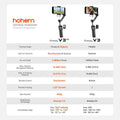 Hohem Isteady V3 Ultra Gimbal,Detachable Touchscreen Remote,Advanced AI Tracking with Any App,360° Infinite Pan Tracking,Select People&Obeject on Touchscreen to Track,3-Color Fill Light,3-Axis Stabilization, Compatible with Most Iphone&Android Series