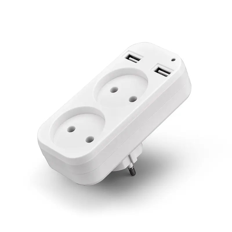 1Pcs European Plug Conversion Plug Multifunctional Socket Portable Dual Usb Port German French Russian Universal Socket