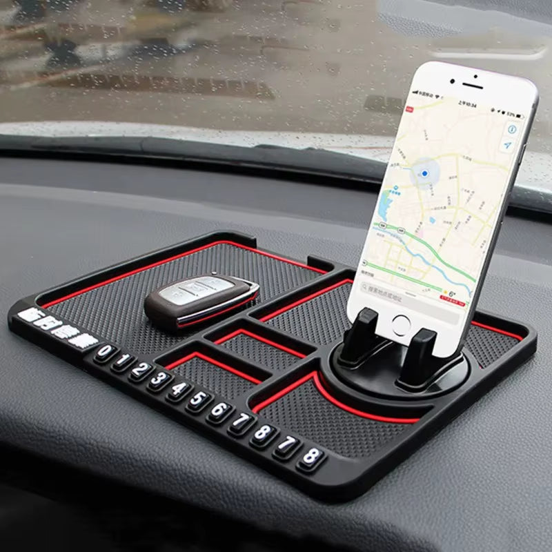 Silicone Car Anti-Slip Mat Auto Phone Holder Non Slip Sticky anti Slide Dash Phone Mount Parking Number Card Car Pad Mat Gadgets