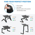 Adjustable Laptop Stand with Built-In Cooling Fans and Mouse Pad Tray | Portable and Lightweight