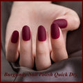 Dark Red Matte Nail Polish - Quick Dry Frosted Cherry Red Gel Nail Polish, Velvet Finish, Cruelty Free