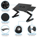 Adjustable Laptop Stand with Built-In Cooling Fans and Mouse Pad Tray | Portable and Lightweight