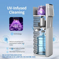UV Self-Cleaning Water Cooler Dispenser for 3-5 Gallon Bottle Bottom Loading with 3 Temperature Settings Silver