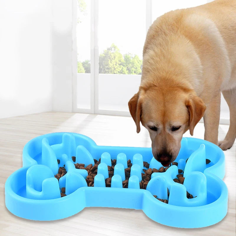 Pet Dog Bowl Healthy Soft Rubber Slow Food Feeder Anti-Slip Anti-Gulping Choke Travel Bowl for Cat Dog Food Feeding Slow Feeder