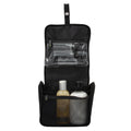 RPET Hanging Toiletry Bag Set with 3 Piece Clear Refillable Travel Bottles, Black
