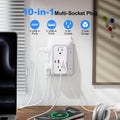 Wall Charger, Surge Protector, 6 Outlet Extender with 4 USB Charging Ports 3-Sided 1050J Power Strip Multi Plug Adapter Spaced for Home Travel Office