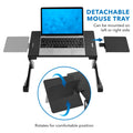 Adjustable Laptop Stand with Built-In Cooling Fans and Mouse Pad Tray | Portable and Lightweight
