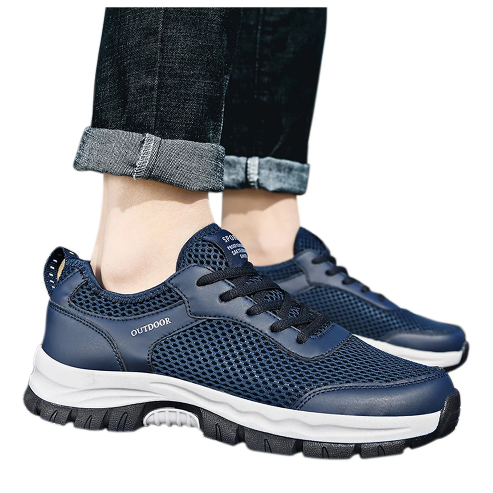 Cushion Casual Mens Shoes Blue 45