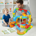 Electric Train Set Flexible Race Track Toys, Building Toy Train Track Gravity-Defying 3D Embedded Layouts & Motorized Car, STEM Learning Gift