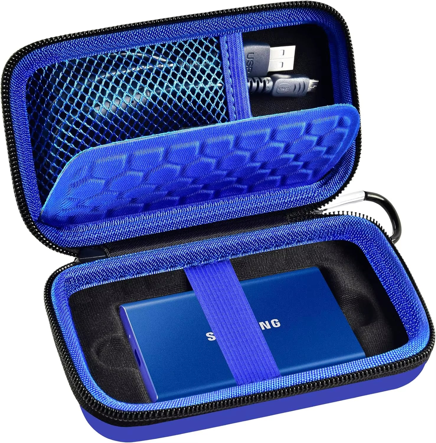 Case Compatible with Samsung T7/ T7 Touch Portable SSD 1TB 2TB 500GB USB 3.2 External Solid State Drive, Travel Carrying Case