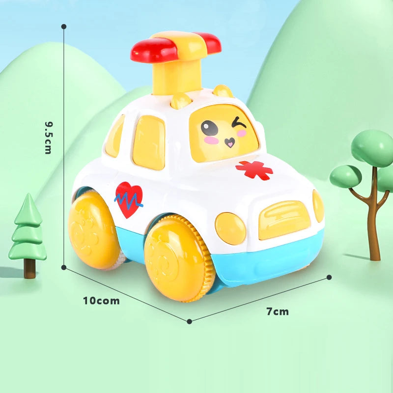 Kids Toys Cars Cartoon Press Inertia Car Toy Fire Engine Ambulance Cars Models Montessori Baby Toys for Boys Girls 1 to 3 Years