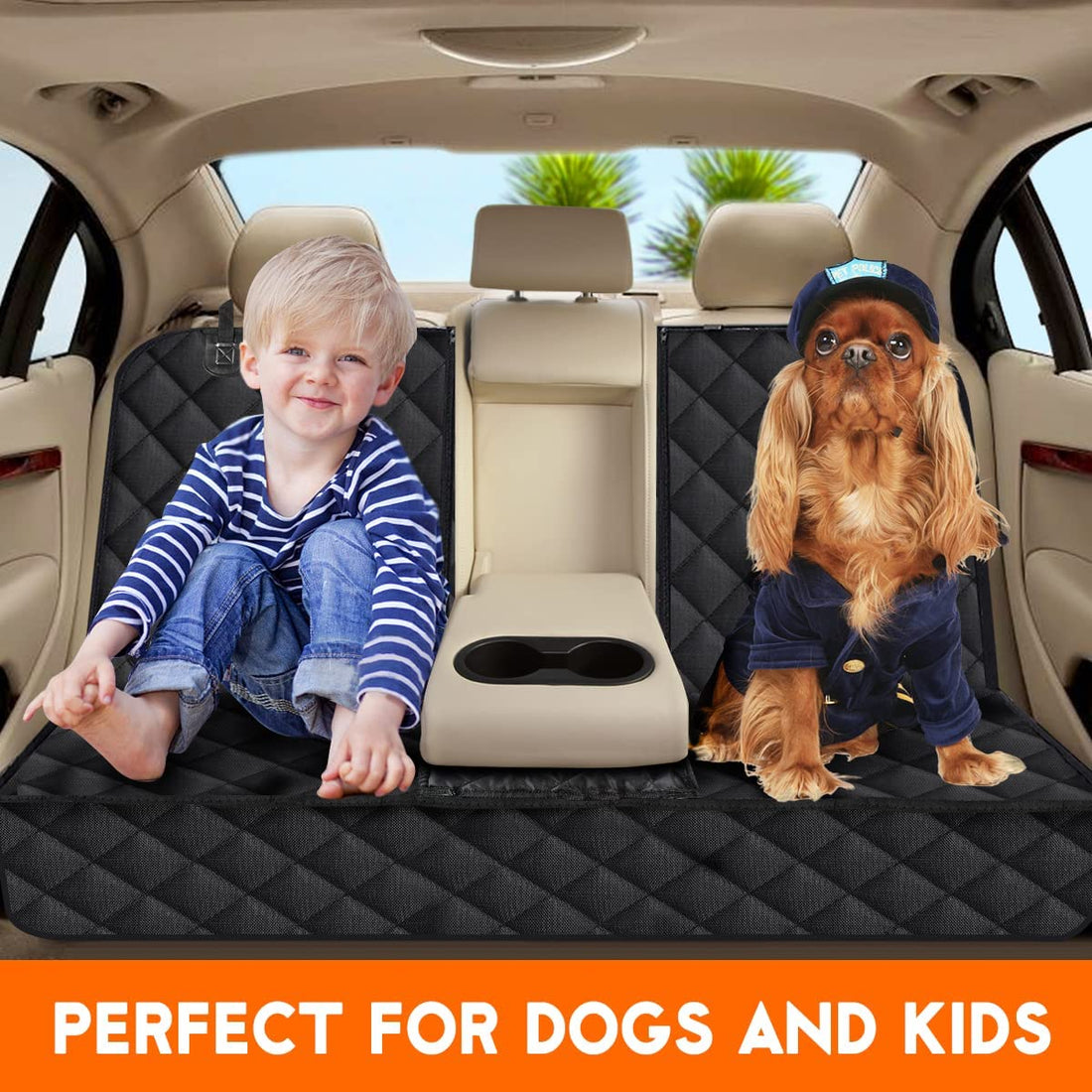 Ultimate Dog Car Seat Cover - Waterproof, Non-Slip Protector for Back Seat - Fits Most Cars, Trucks, and SUVs - Black