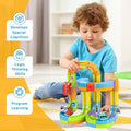 Electric Train Set Flexible Race Track Toys, Building Toy Train Track Gravity-Defying 3D Embedded Layouts & Motorized Car, STEM Learning Gift