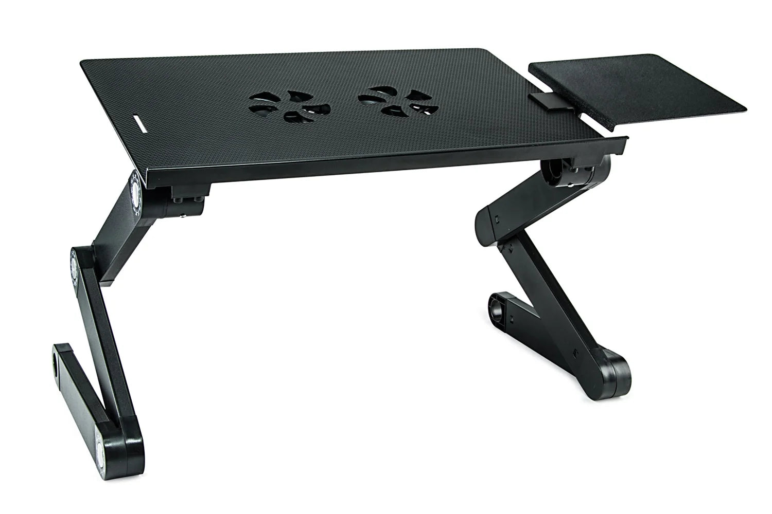 Adjustable Laptop Stand with Built-In Cooling Fans and Mouse Pad Tray | Portable and Lightweight