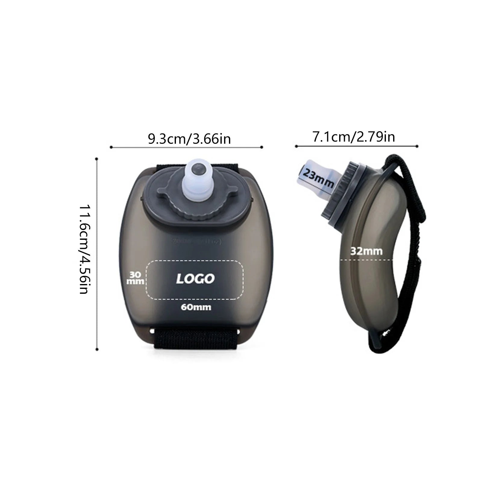 Wrist Water Bottle, Wearable Handsfree Silicone 7 Oz Running Water Bottle, Sports Portable Fitness Cycling Marathon Rock Climbing Cycling Sports Cup