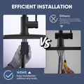 Kitchen Faucets with Pull down Sprayer Commercial Industrial Stainless Steel Single Handle Single Hole Spring Farmhouse RV Sink Faucet, Matte Black Kitchen Faucet for Laundry Utility Room Sink