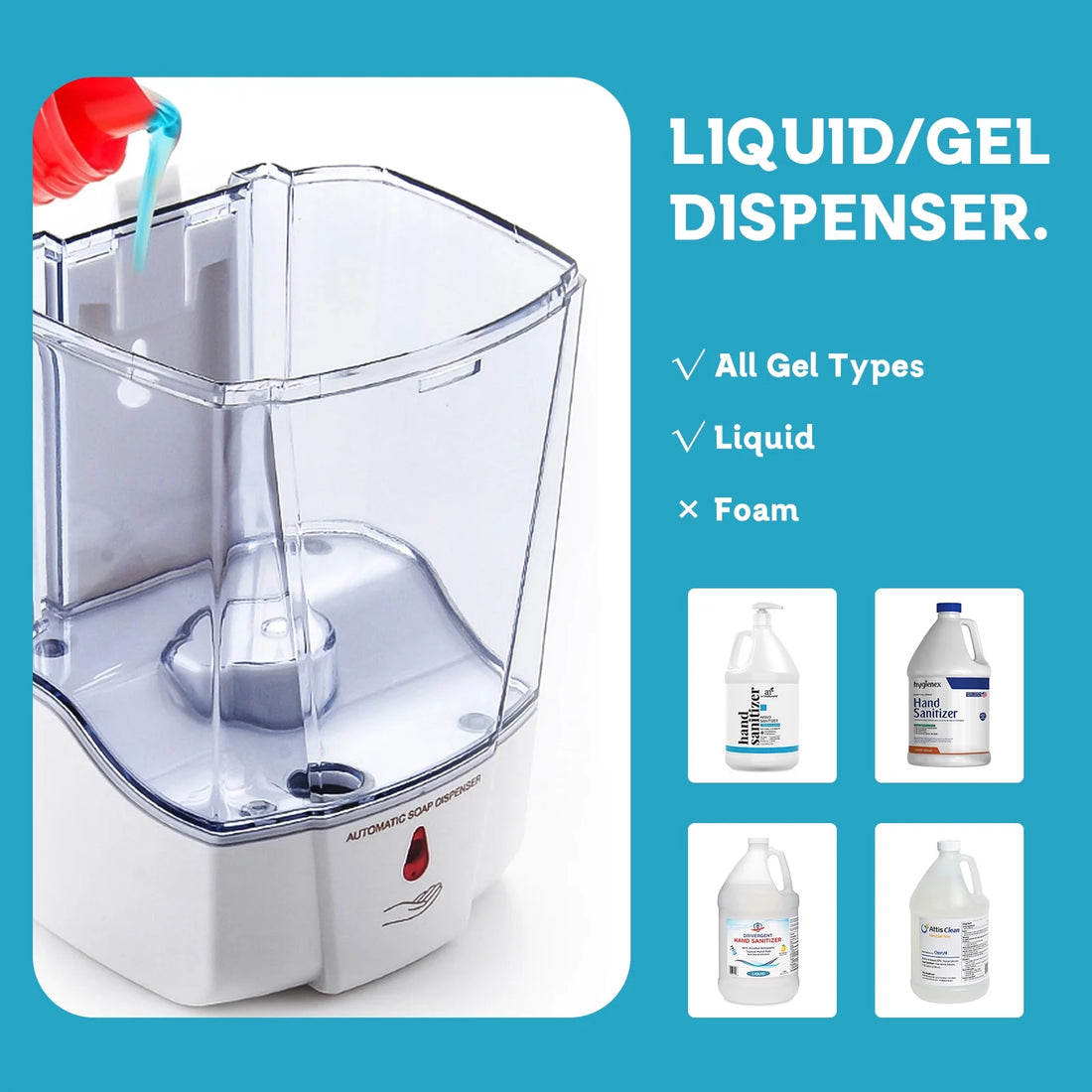 20 Fl Oz/600Ml Wall Mount Automatic Foam Soap Dispenser Hand Sanitizer Dispenser, White