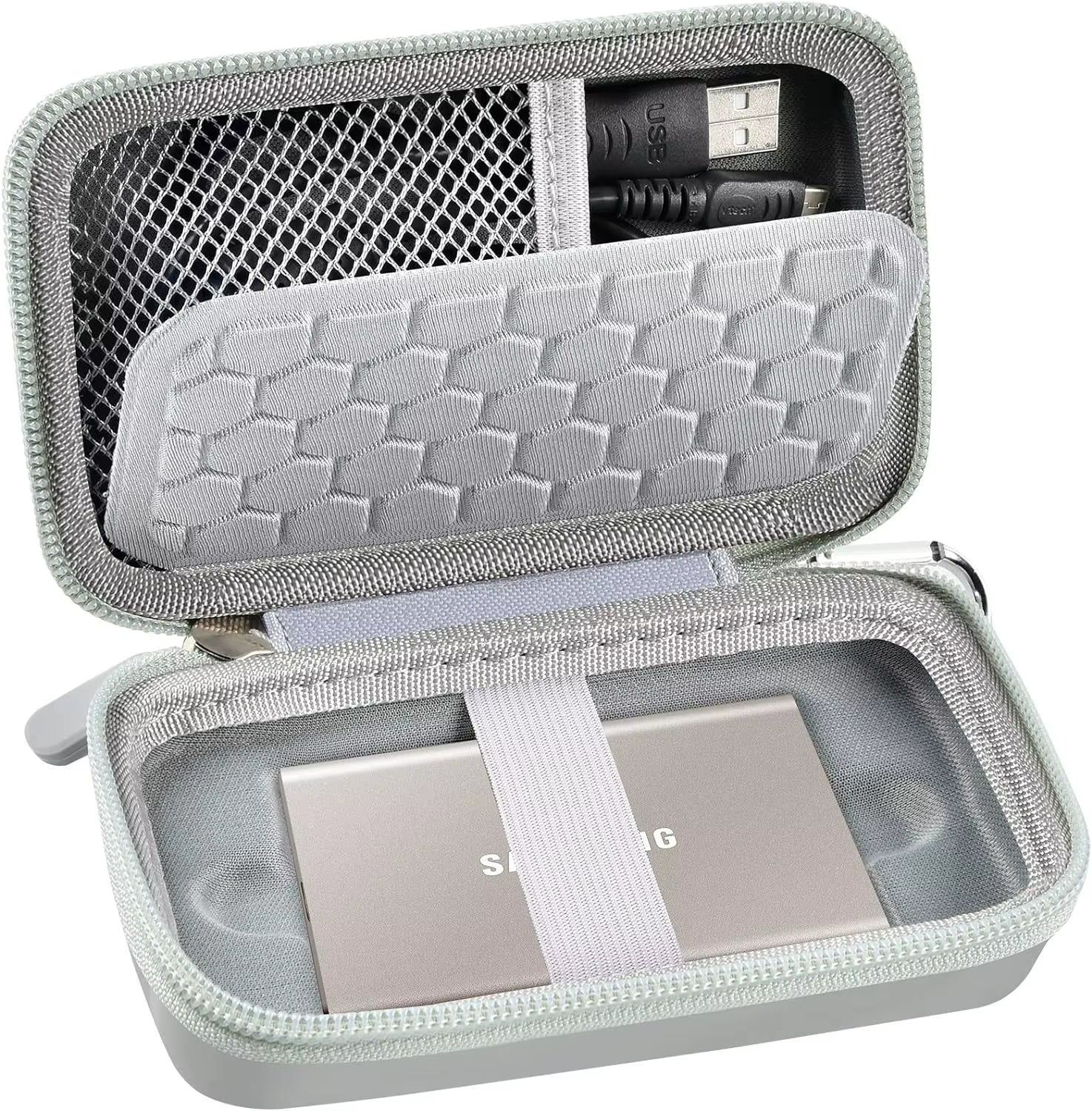 Case Compatible with Samsung T7/ T7 Touch Portable SSD 1TB 2TB 500GB USB 3.2 External Solid State Drive, Travel Carrying Case