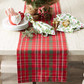 Holiday Dining Table Linen Collection Tartan Holly Plaid, Christmas Table Runner, 14X108, Red & Green