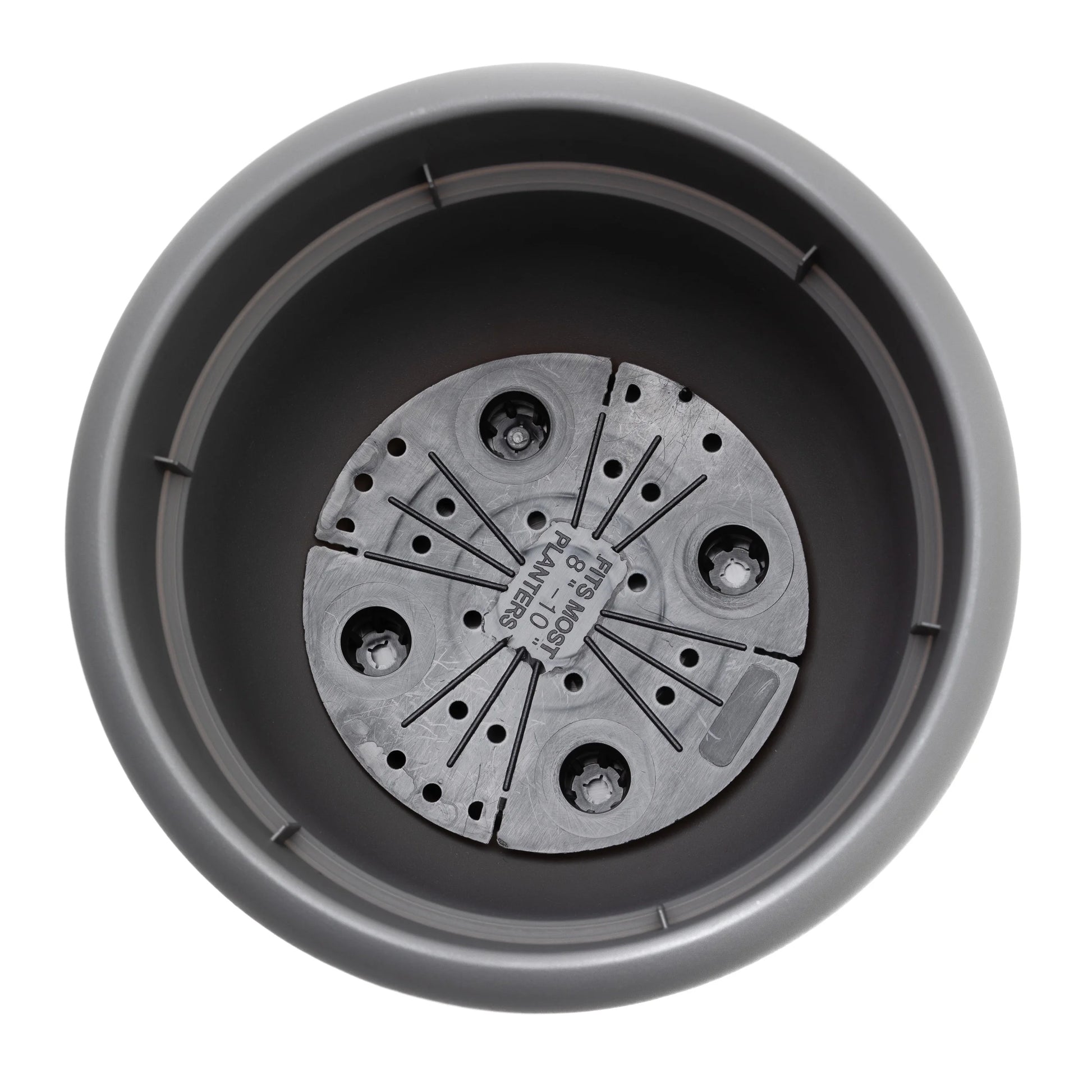 Ariana 16" Charcoal round Self-Watering Resin Planter Pot - Rolled Rim Indoor and Outdoor Gardening Planter