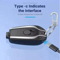 1500Mah Mini Keychain Power Bank Emergency Portable Charger Compatibility for Iphone Samsung Xiaomi Small Size Powerbank