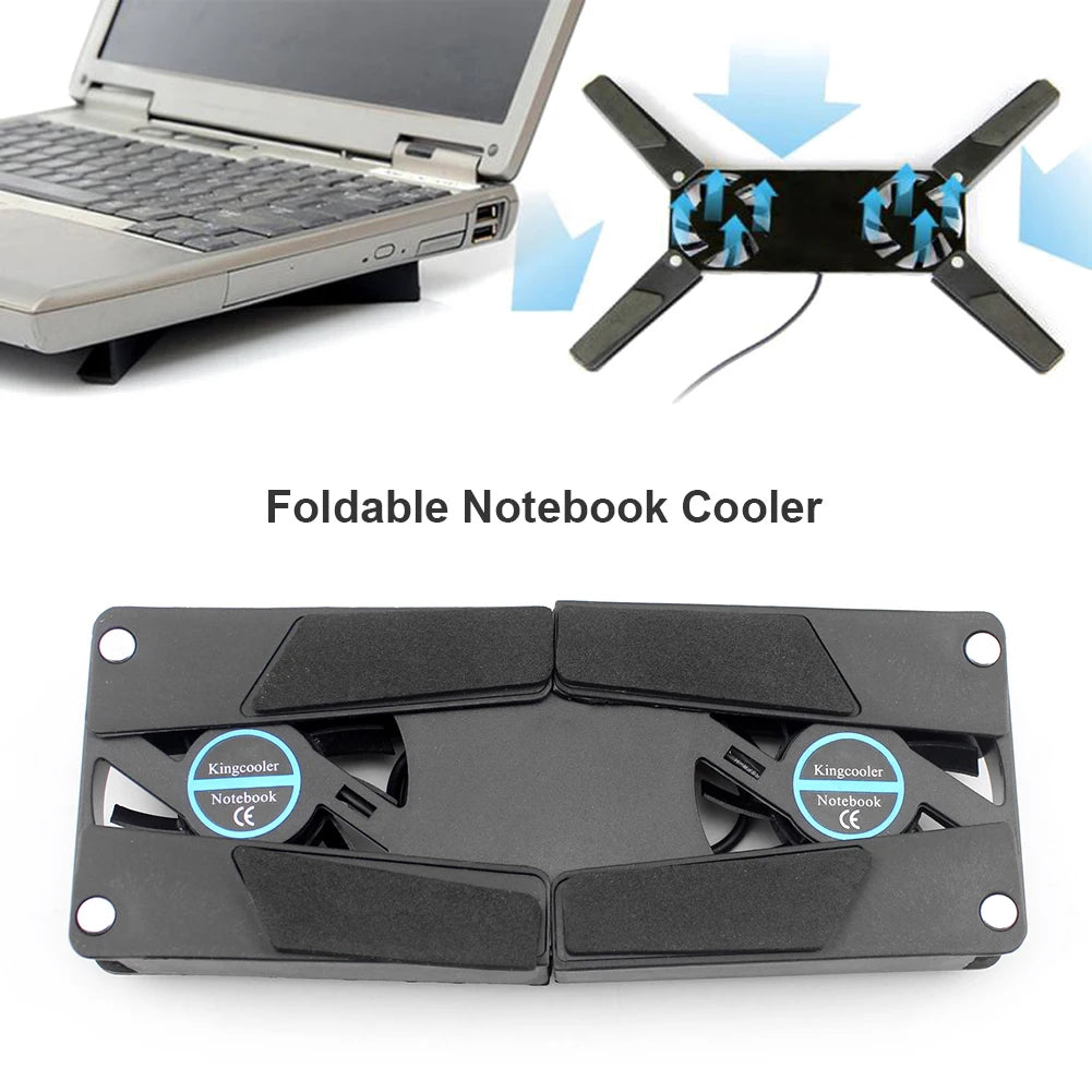 USB Powered Laptop Cooling Pad with Double 60Mm Fans Notebook Cooler Notebook Cooling Pad for Notebook Laptop PC Computer
