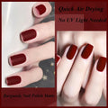 Dark Red Matte Nail Polish - Quick Dry Frosted Cherry Red Gel Nail Polish, Velvet Finish, Cruelty Free