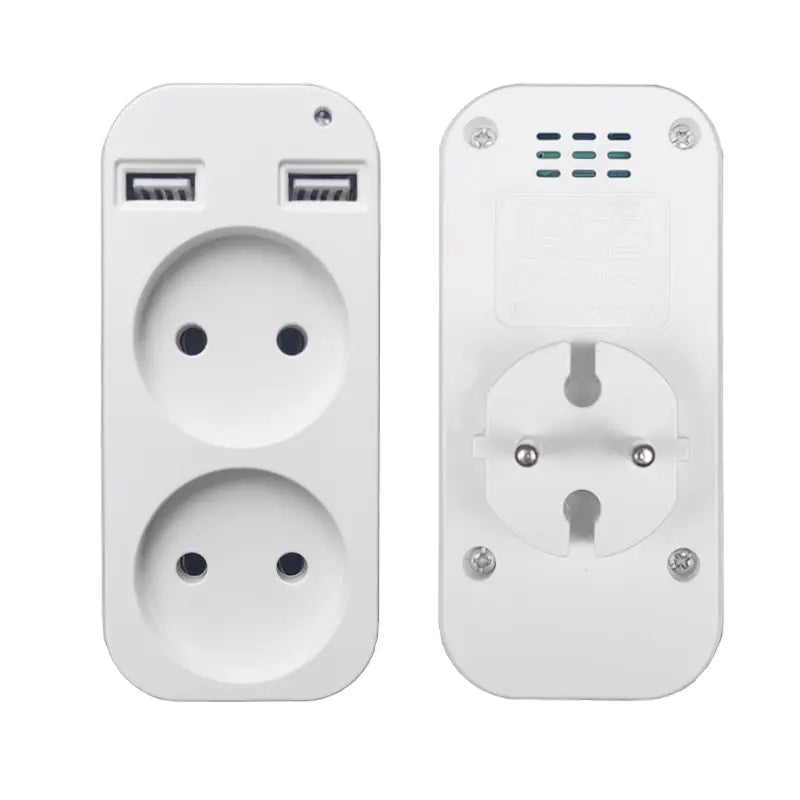 1Pcs European Plug Conversion Plug Multifunctional Socket Portable Dual Usb Port German French Russian Universal Socket
