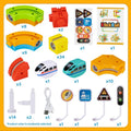 Electric Train Set Flexible Race Track Toys, Building Toy Train Track Gravity-Defying 3D Embedded Layouts & Motorized Car, STEM Learning Gift