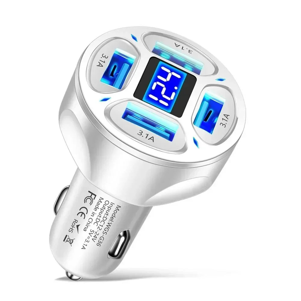 4 Ports USB Car Charger Phone Charger Adapter