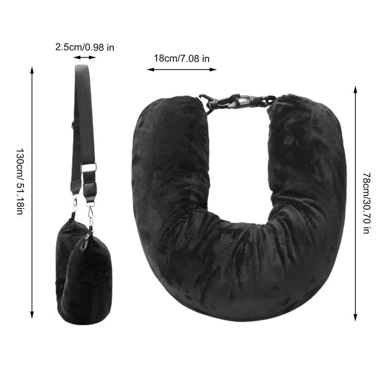 Fillable Travel Pillowcase Organizer Bag Carryable Travel Bag Airplane Cushion Travel Neck Pillow Self-Filling Travel