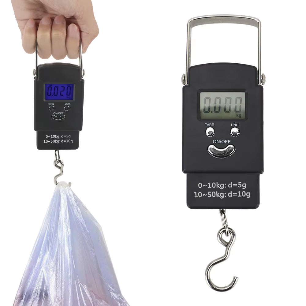 Hanging Digital Weighing Scale Home Tool 50Kg/110Lb LCD Electronic Scale for Fishing Luggage Travel Portable