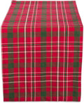 Holiday Dining Table Linen Collection Tartan Holly Plaid, Christmas Table Runner, 14X108, Red & Green