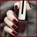 Dark Red Matte Nail Polish - Quick Dry Frosted Cherry Red Gel Nail Polish, Velvet Finish, Cruelty Free