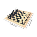 3 in 1 Chess Backgammon Checkers Set Wooden Portable Chess Board Entertainment Puzzle Game Toys for Children Adult Beginner