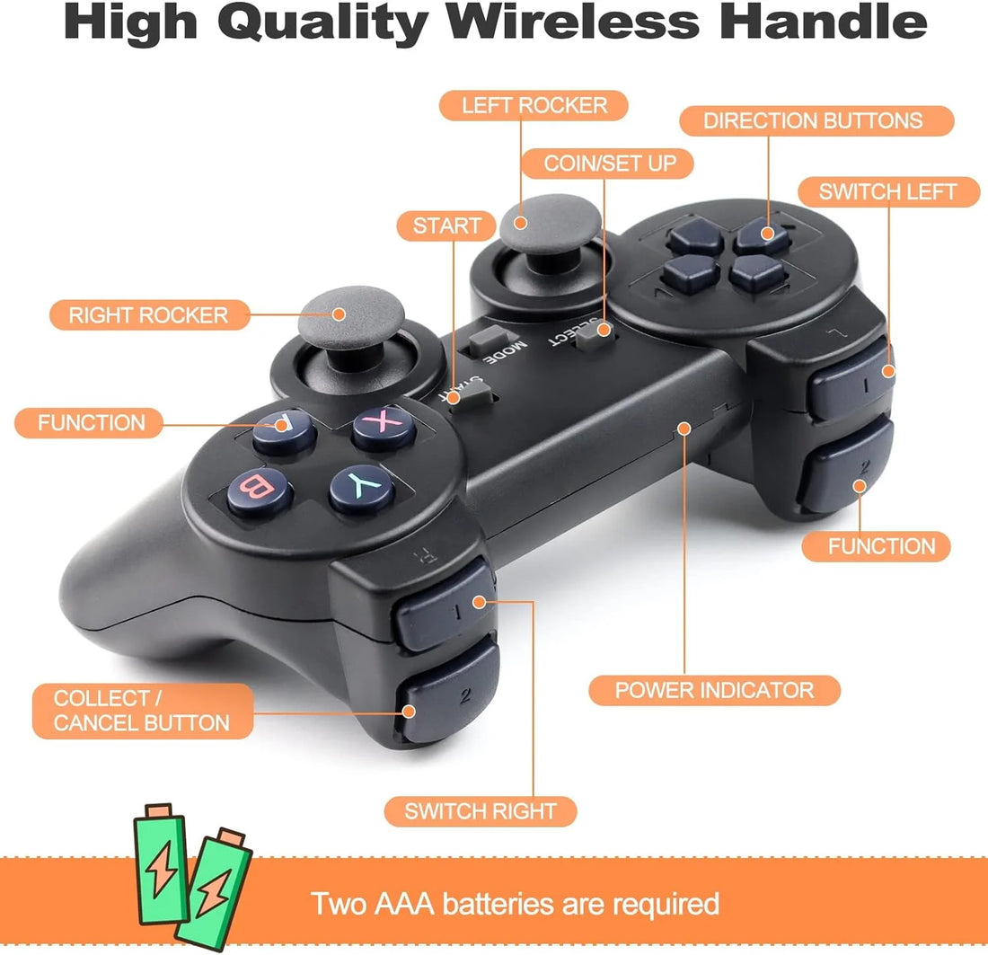 Wireless Controllers Video Game Console, Black