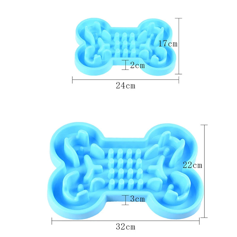 Pet Dog Bowl Healthy Soft Rubber Slow Food Feeder Anti-Slip Anti-Gulping Choke Travel Bowl for Cat Dog Food Feeding Slow Feeder
