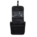 RPET Hanging Toiletry Bag Set with 3 Piece Clear Refillable Travel Bottles, Black