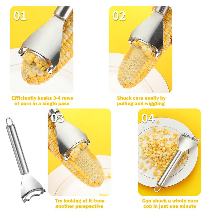 2 Counts Corn Peeler Corn Thresher, Ergonomic Handle, Kitchen Gadget Cutter Tool