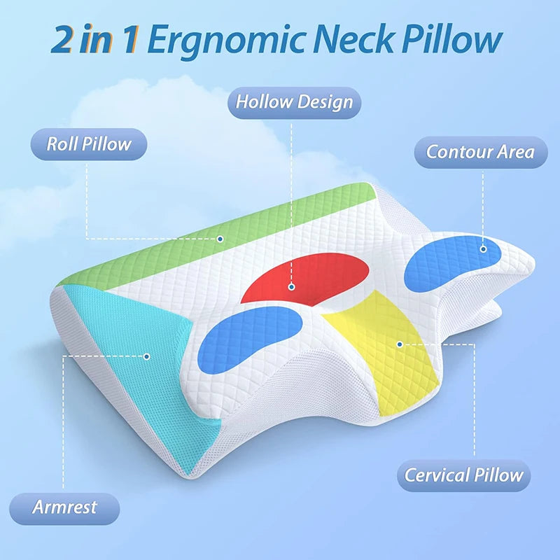 2-in-1 Memory Foam Cervical Pillow | Ergonomic Neck Support