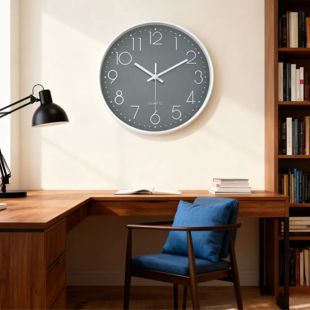 Minimalist Silent Quartz Wall Clock (8/10/12 Inch)